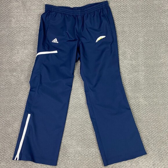 Adidas Woven Track Pants Men's Large Blue Running Gym Joggers Drawstring - Picture 1 of 12